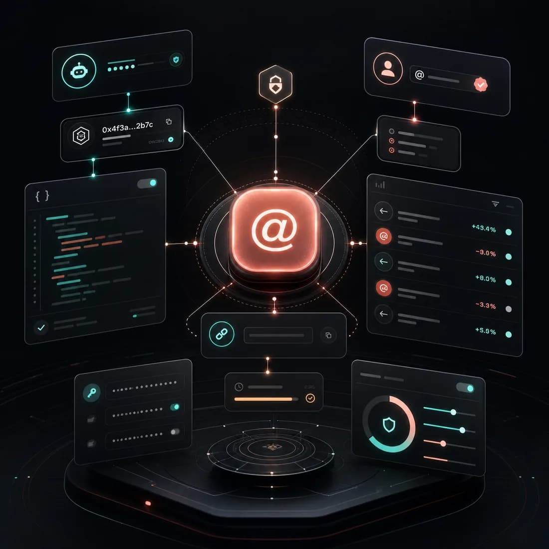 Coral interface connecting handles, wallets, claim links, and API controls